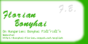 florian bonyhai business card